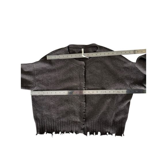 MJ Watson Distressed Cashmere Cardigan Brown M - Picture 10 of 10